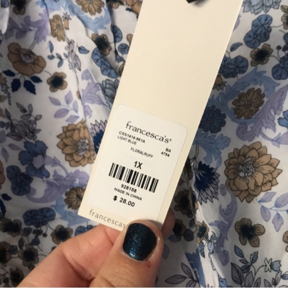 NWT Francesca's Collection Sexy Comfy Floral Pajama Top Sleepwear Loungewear - Picture 14 of 15
